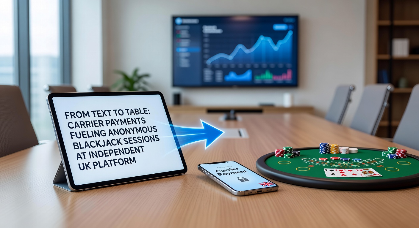 Blackjack table interface displaying live dealer action funded through carrier billing on independent UK platforms