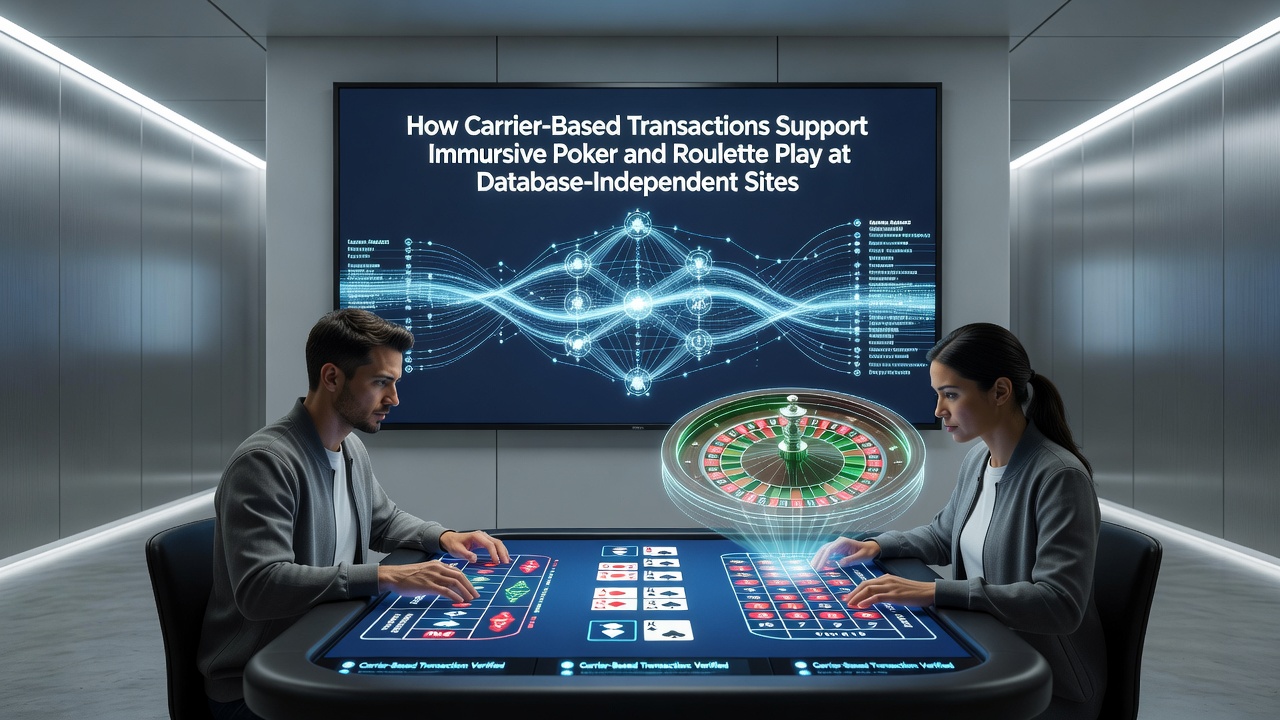 Live roulette table with dealer and players engaged in real-time action supported by carrier transactions